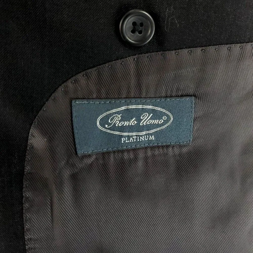 Pronto Uomo Wool 2 Button Blazer 46L Or Slim Fit‎ 48L Gray